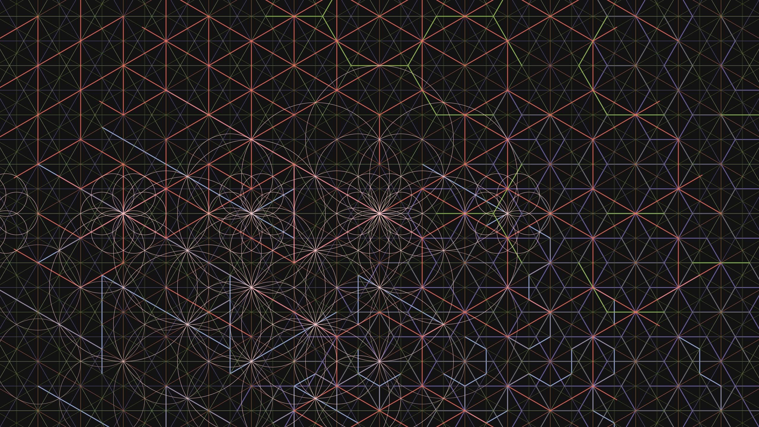 Sacred geometry pattern moving through hexagons, triangles, and circles